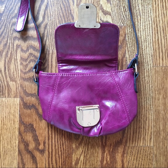 Leather Fushia Crossbody Purse - Picture 4 of 8